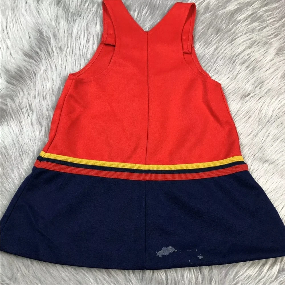 Vintage Snoopy Red Navy Blue Polyester Dress